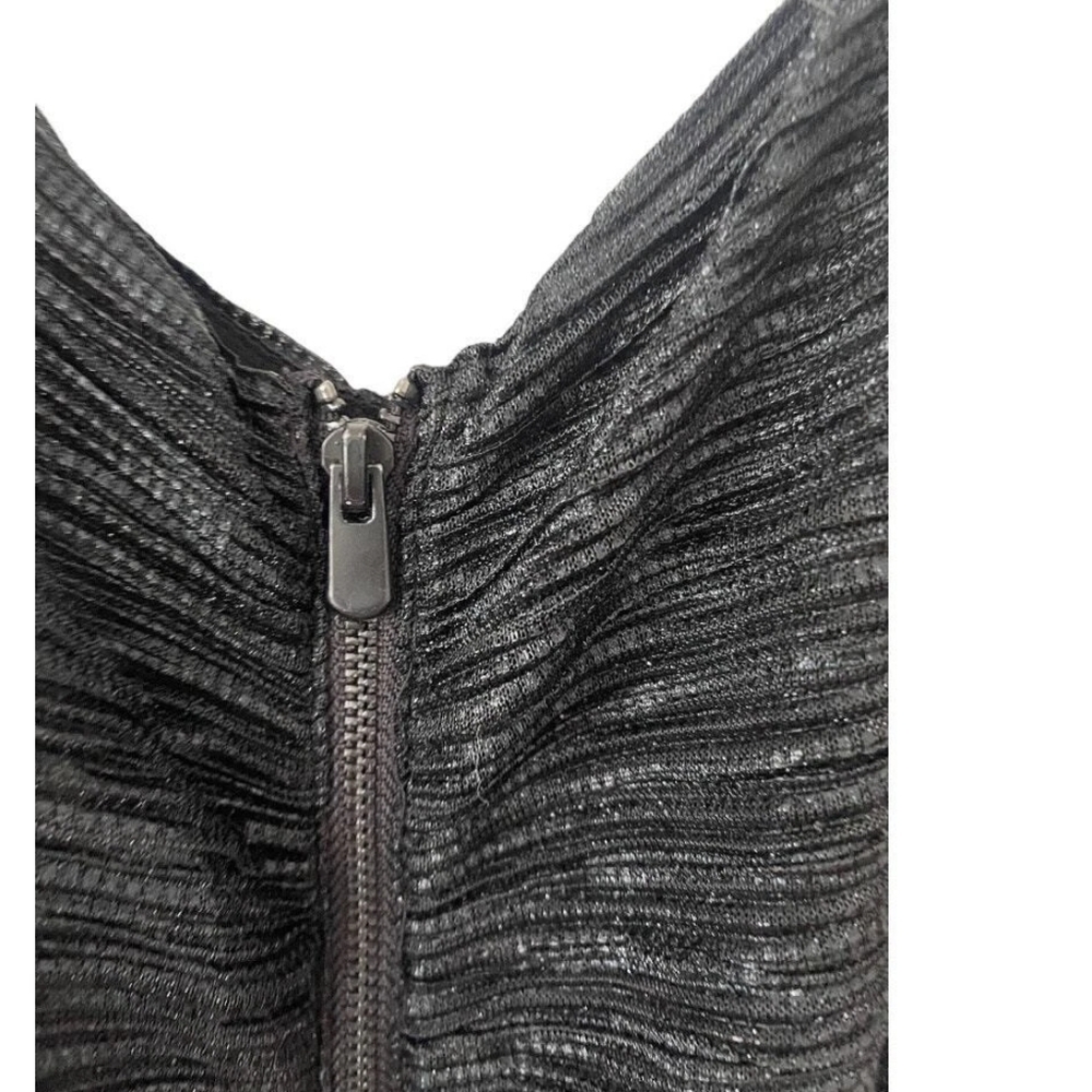 SAYLOR Elegant Tier Ruffle Dress Long Midi Textured Sleeveless Black XS S 2 4 - Picture 5 of 8